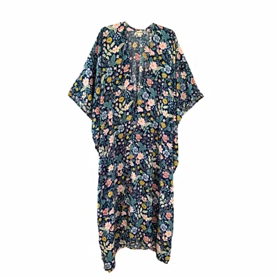 Pink Haley Women's Botanical-print Travel Kimono Duster In Multi