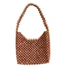 Pink Haley Women's Brown Aurora Beaded Clutch In Marble Mauve In Brown