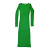 Pink Haley Women's Green Destiny Side Split Knit Sweater Dress In Green