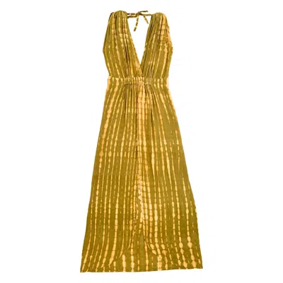 Pink Haley Women's Green / Yellow Clara Maxi Slip Dress In Lemongrass
