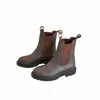 Pink Haley Women's Jordyn Chelsea Leather Boots In Dark Brown In Brown