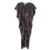 Pink Haley Madella Printed Kaftan Dress In Blue