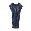 Pink Haley Women's Madella Hand Dyed Kaftan Dress In Ocean Blue In Blue