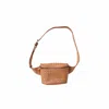 Pink Haley Women's Neutrals Francesca Handwoven Leather Belt Bag In Tan In Black/brown