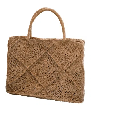 Pink Haley Women's Neutrals Kylie Crochet Premium Raffia Tote