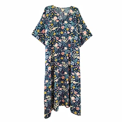 Pink Haley Women's Oaklynn Kaftan Dress In Botanical In Blue