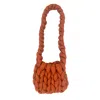 Pink Haley Women's Red Zoey Cable Knit Shoulder Bag In Terracotta In Red