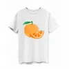 Pink Haley Women's White Orange Supima Cotton T-shirt In White