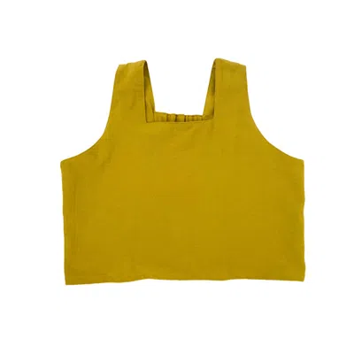 Pink Haley Women's Yellow Becca Linen Top In Lemongrass