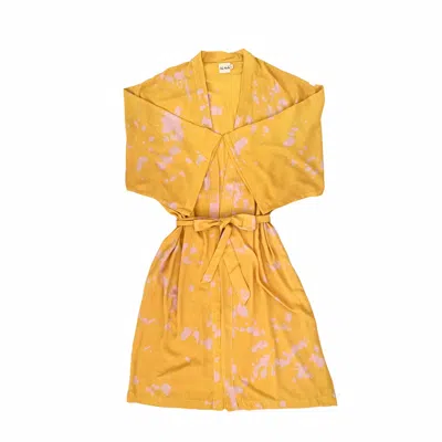 Pink Haley Women's Yellow / Orange Hand Tie-dyed Kimono In Yellow/orange
