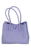 Pink Haley Zoe Recycled Plastic Woven Tote Small In Purple