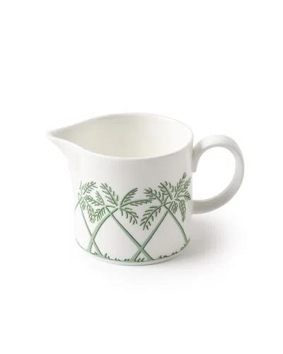 Pink House Fine Bone China Cream Jug Palms Green