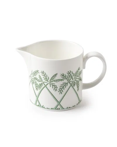 Pink House Fine Bone China Milk Jug Palms Green