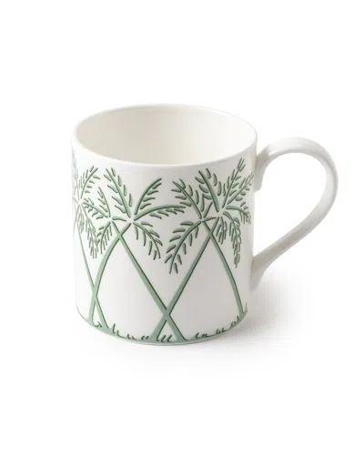 Pink House Fine Bone China Mug Palms Green