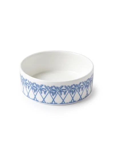 Pink House Fine Bone China Small Dish Palms Blue