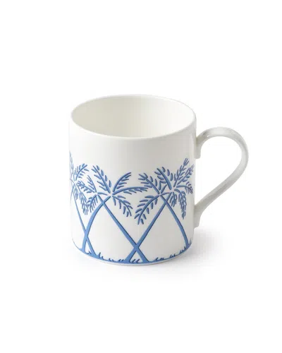 Pink House Fine Bone China Small Mug Palms Blue