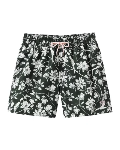 Pink House Green Mens Swim Shorts Iguana Spruce