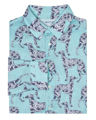Pink House Men's Blue Linen Shirt Lurcher