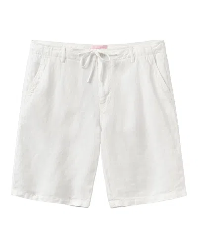 Pink House Men's Casual Linen Shorts White