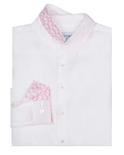 Pink House Men's Linen Shirt Classic White