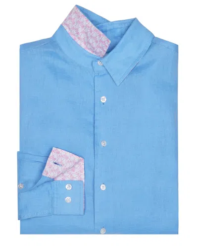 Pink House Men's Linen Shirt French Blue