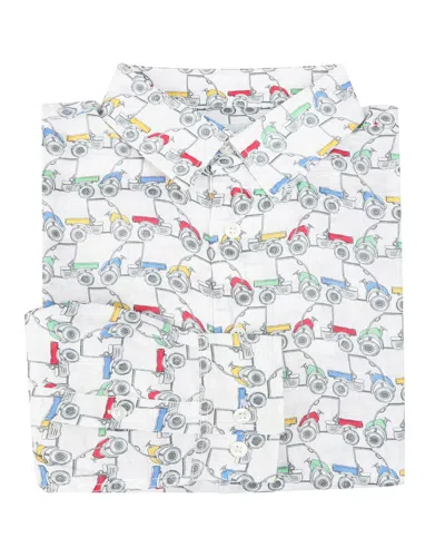 Pink House Men's Linen Shirt  Mustique Mule In Multi