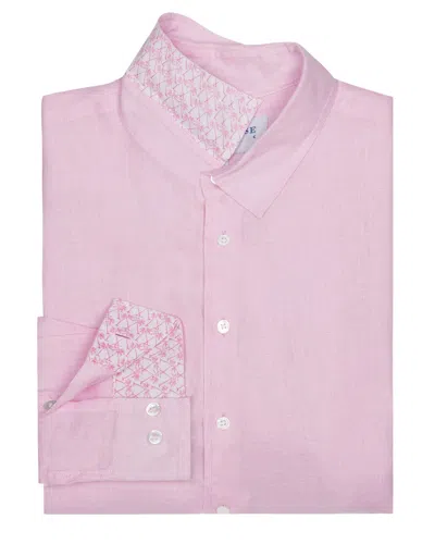 Pink House Men's Linen Shirt Pale Pink