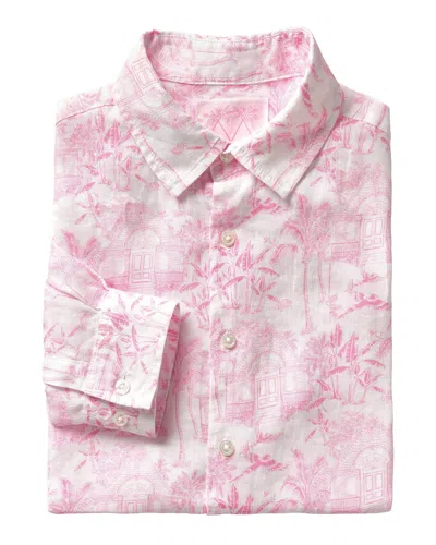 Pink House Men's Linen Shirt  Toile In Multi