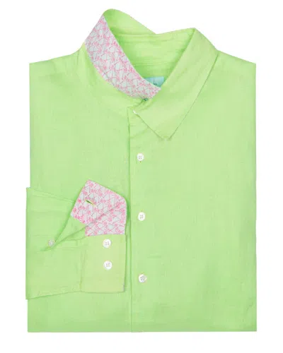 Pink House Men's Linen Shirt Plain Pistachio Green
