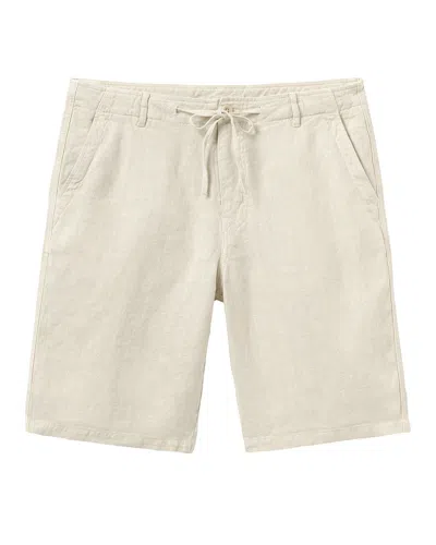 Pink House Men's Neutrals Casual Linen Shorts Natural In White