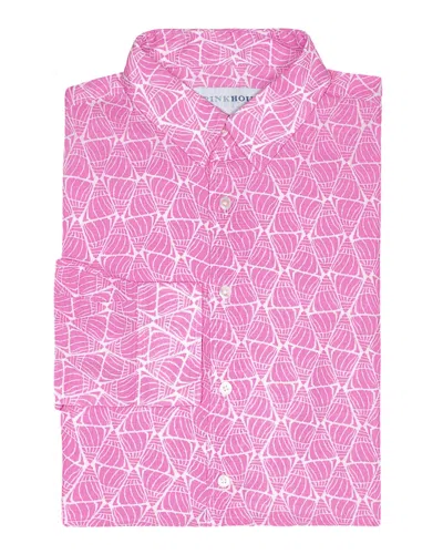 Pink House Men's Pink Linen Shirt Shelltop