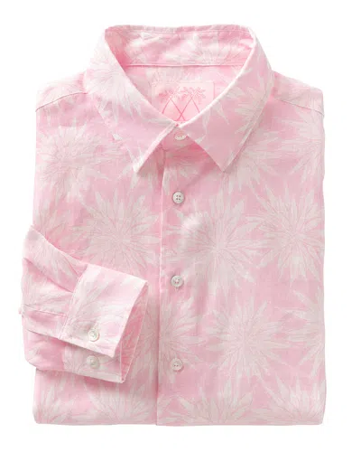 Pink House Mens Linen Shirt Agave Pink