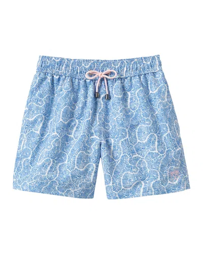 Pink House Mens Swim Shorts Coral Stone Blue