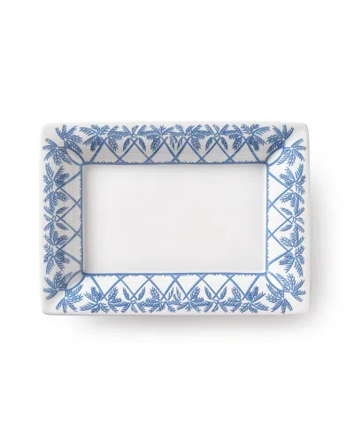 Pink House Women's Fine Bone China Trinket Tray Palms Blue