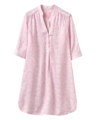 Pink House Women's Linen Decima Dress Pangolin Pink
