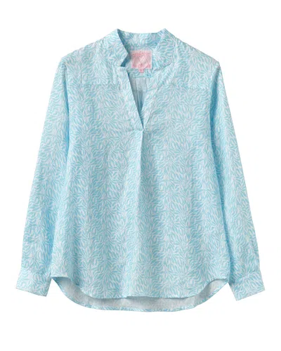 Pink House Women's Linen Kim Shirt Sealeaf Blue