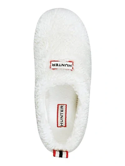 Pink Hunter Madison Teddy Lug Sole Slide In White