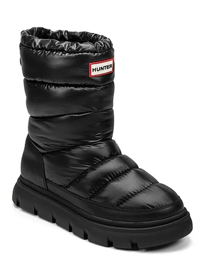 Pink Hunter Maribel Lug Sole Insulated Boot In Black