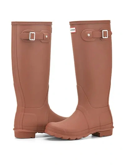 Pink Hunter Original Tall Rain Boots In Brown