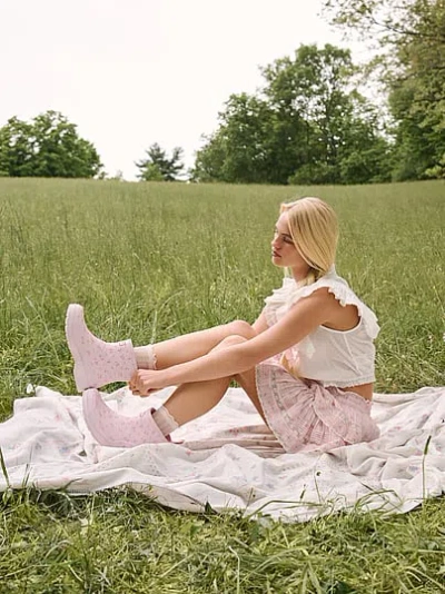 Pink Hunter X Loveshackfancy Play Short Scoop Boots In Floral