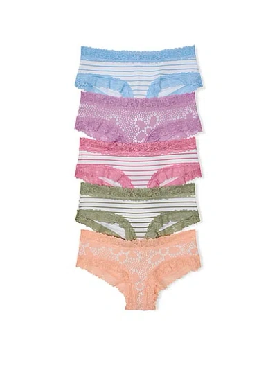 Pink Lace Cheeky Pack Panty In Multi