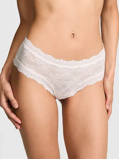 Pink Lace Cheeky Panty In White