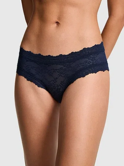 Pink Lace Cheeky Panty In Blue