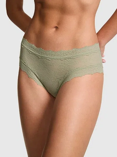 Pink Lace Cheeky Panty In Green