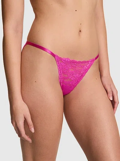 Pink Lace String Bikini Panty In
