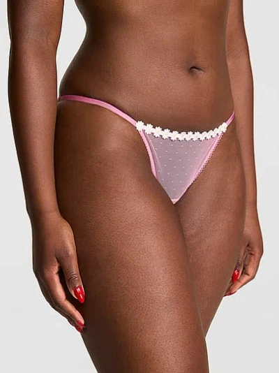 Pink Lace String Bikini Panty In