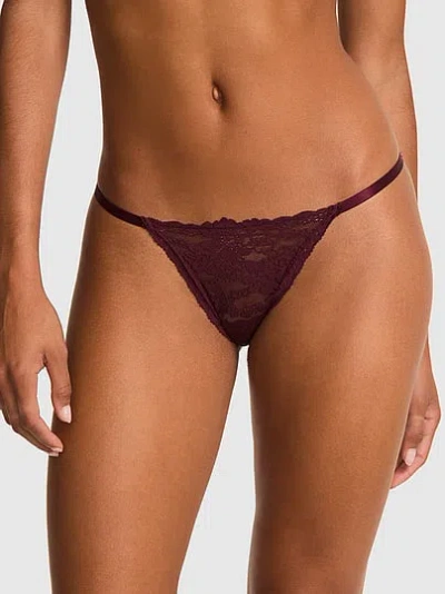 Pink Lace String Bikini Panty In Purple