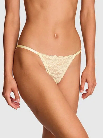 Pink Lace String Bikini Panty In Neutral