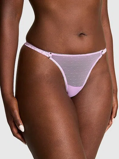 Pink Lace V-string Panty In