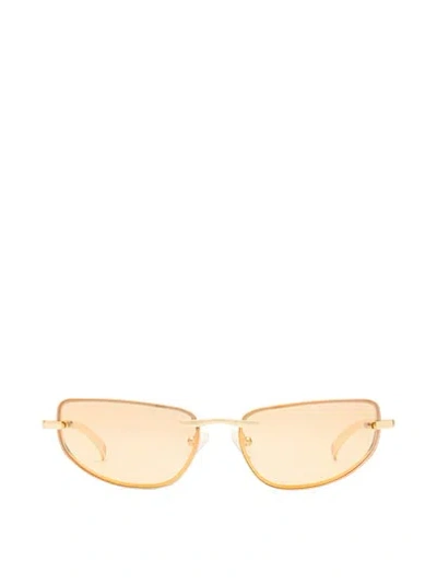 Pink Le Specs Bubbles Sunglasses In Gold